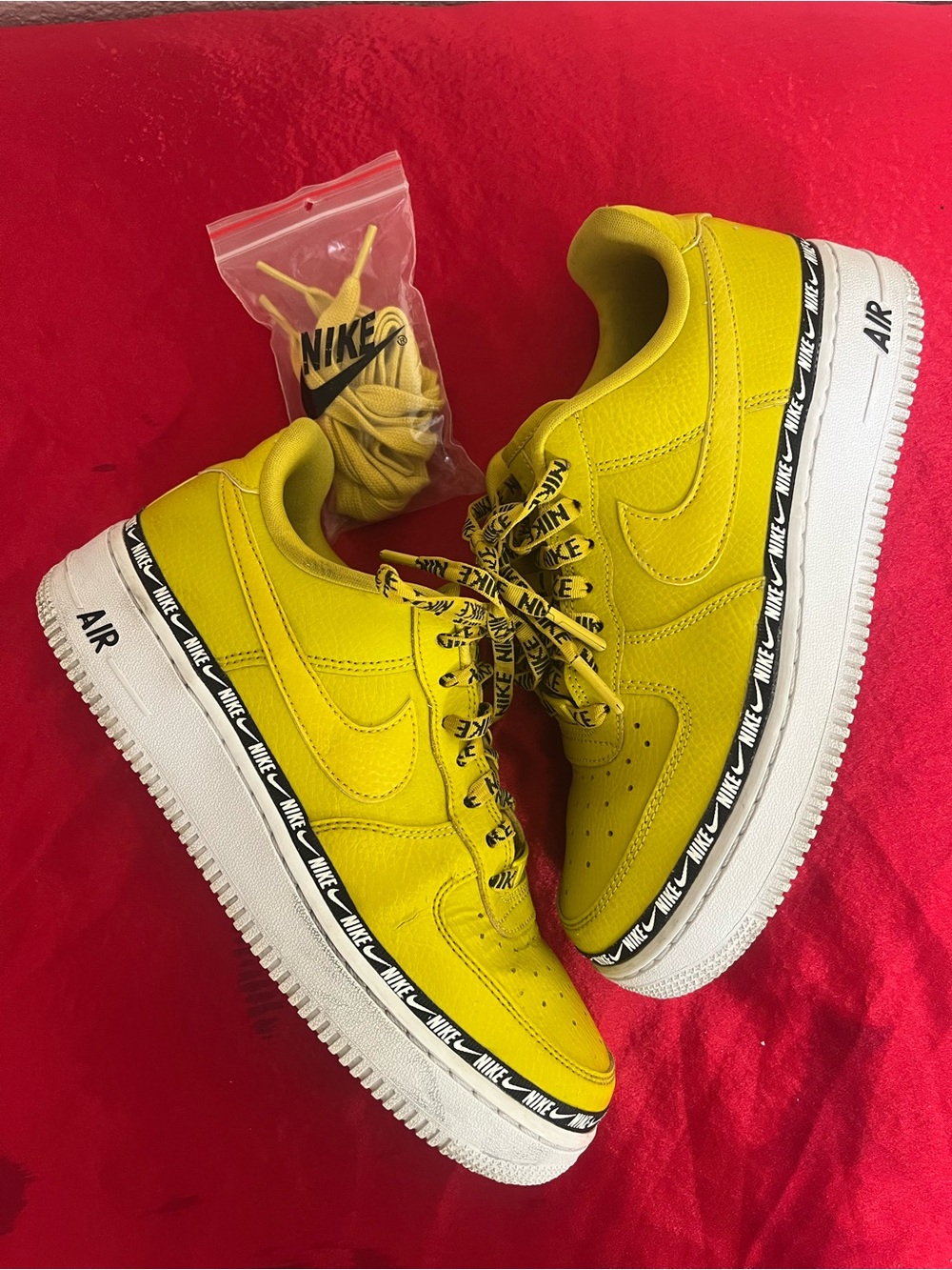 Nike Women’s Air Force 1 Low SE Premium "Overbranding Bright Citron" Sneakers